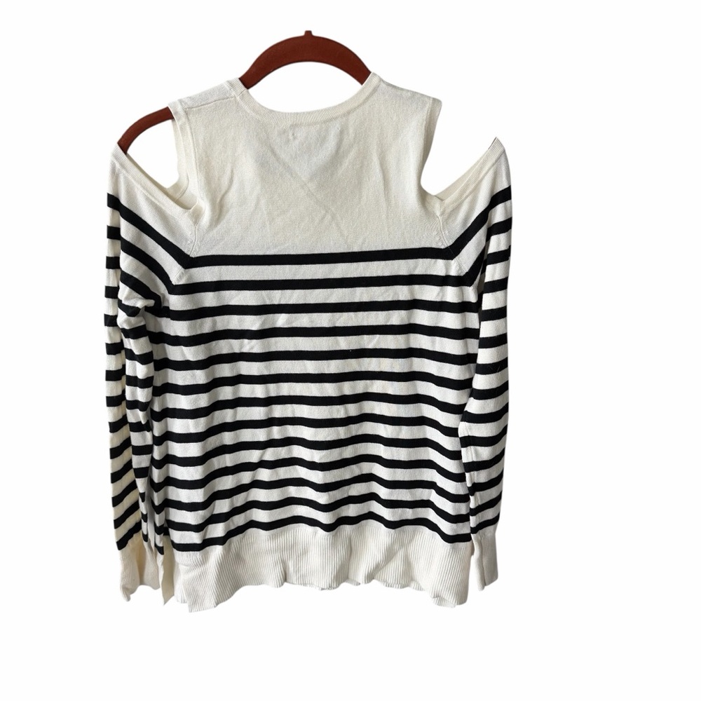 JAMISON $68 Gabby Striped Cold Shoulder Sweater Small - Picture 2 of 3